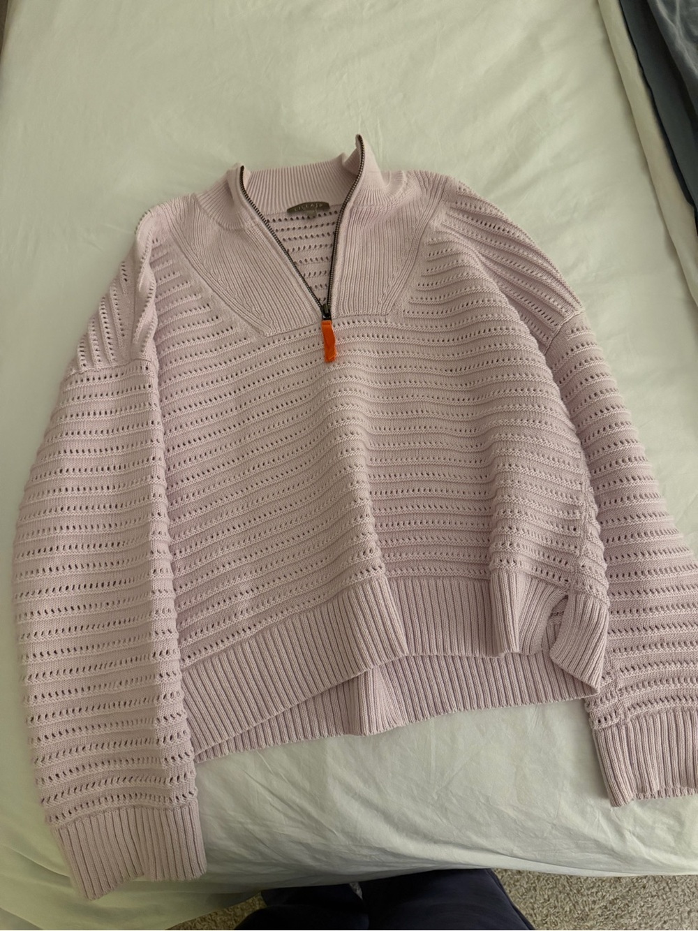Lilla P Lilac Quarter Zip Sweater